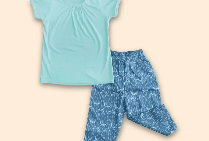 Kids full pant Casual Set sky