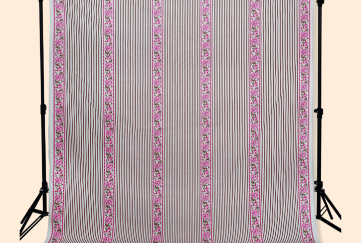 Pink stripped bedsheet ( with 2 pillow covers )