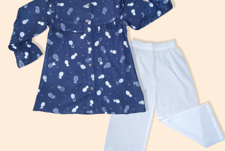 kids summer top & salwar navy