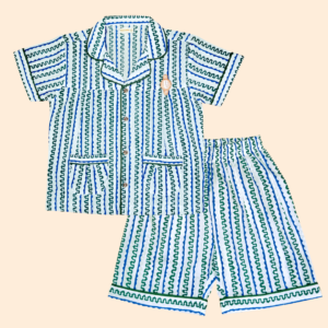 kids pajama blue stripe